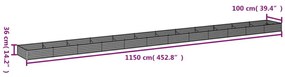 Ζαρντινιέρα 1150 x 100 x 36 εκ. από Ατσάλι Σκληρυθέν στον Αέρα - Καφέ