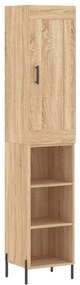 vidaXL Μπουφές Sonoma δρυς 34,5 x 34 x 180 εκ. από Επεξεργασμένο Ξύλο