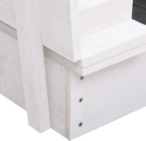 vidaXL Αμμοδόχος Λευκή 95 x 90 x 15 εκ. από Ξύλο Ελάτης