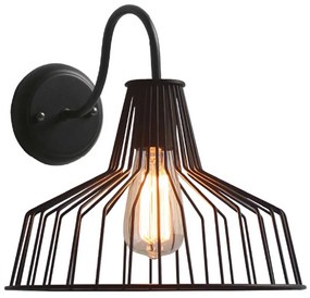 Φωτιστικό Τοίχου Vintage KS1525W1BK Black Metal