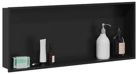 vidaXL Νίτσα Μπάνιου Μαύρο 75 x 30 x 9.5 εκ. Ανοξείδωτο ατσάλι