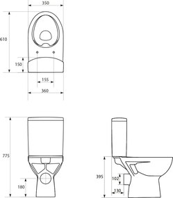Cersanit Parva CleanOn - Λεκάνη με καζανάκι