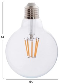 ΛΑΜΠΤΗΡΑΣ GLOBO LED FILAMENT 8W E27 3000K ΔΙΑΦΑΝΟΣ DIMMABLE HM4050.01