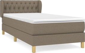 vidaXL Κρεβάτι Boxspring με Στρώμα Taupe 90x190 εκ.Υφασμάτινο