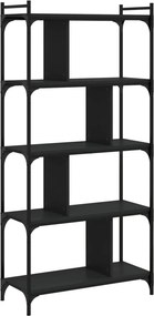 vidaXL Βιβλιοθήκη 5 Επιπέδων Μαύρη 76x32x158 εκ. Επεξεργασμένο Ξύλο