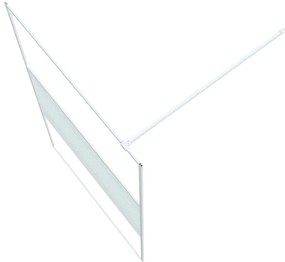 vidaXL Διαχωριστικό Ντουζιέρας Λευκό 115x195 εκ. από Διάφανο Γυαλί ESG
