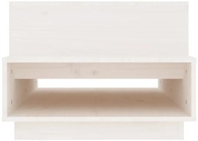 vidaXL Τραπεζάκι Σαλονιού Λευκό 80x55x40,5 εκ από Μασίφ Ξύλο Πεύκου