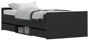 Πλαίσιο Κρεβατιού με Κεφαλάρι &amp; Ποδαρικό Μαύρο 90 x 200 εκ. - Μαύρο