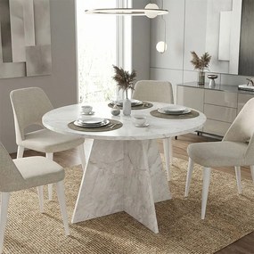 Τραπέζι Tailor Megapap χρώμα λευκό εφέ μαρμάρου Ø120x75,7εκ.