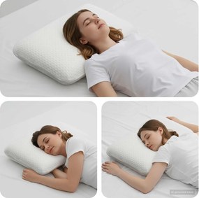 vidaXL Μαξιλάρι Ύπνου Μονόχρωμο Λευκό 60 x 40 x 13 εκ. Αφρός Μνήμης