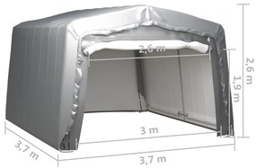vidaXL Τέντα Αποθήκευσης Γκρι 370 x 370 εκ. Ατσάλινη
