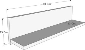 Ράφι Τοίχου Καρυδί / Λευκό POCELAR 60x13x15