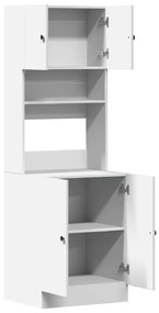 vidaXL Στήλη Κουζίνας Λευκή 60 x 50 x 180 εκ. από Επεξεργασμένο Ξύλο