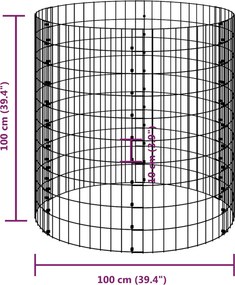 vidaXL Κομποστοποιητής Κήπου Ø100x100 εκ. Γαλβανισμένος Χάλυβας