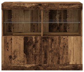 vidaXL Συρταριέρα με LED Φωτισμό Παλιού Ξύλου 81x37x67 εκ.
