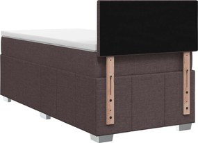 vidaXL Κρεβάτι box spring με στρώμα Σκούρο Καφέ 90 x 200 cm Ύφασμα