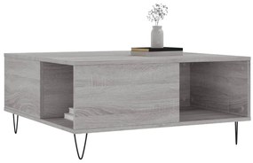 vidaXL Τραπεζάκι Σαλονιού Γκρι Sonoma 80x80x36,5εκ. Επεξεργασμένο Ξύλο