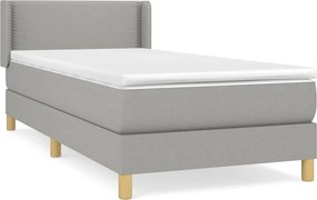 vidaXL Κρεβάτι Boxspring με Στρώμα Ανοιχτό Γκρι 80x200 εκ. Υφασμάτινο