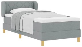 vidaXL Κρεβάτι με Ελατήρια και Στρώμα Κρεμ 90x200 εκ Υφασμα με στρώμα