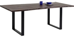 Τραπέζι Harmony Ακακία Σκούρο Καφέ-Μαύρο 160x80x76εκ - Μαύρο