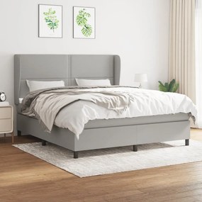 ΚΡΕΒΑΤΙ BOXSPRING ΜΕ ΣΤΡΩΜΑ ΑΝΟΙΧΤΟ ΓΚΡΙ 180X200 ΕΚ. ΥΦΑΣΜΑΤΙΝΟ 3127901