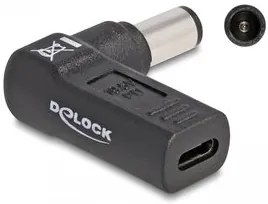 DELOCK αντάπτορας τροφοδοσίας 60005, USB-C σε HP 7.4x5mm, 90°, μαύρος