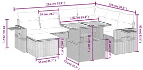 vidaXL Σαλόνι Κήπου Σετ 8 τεμ. Μπεζ Συνθετικό Ρατάν με Μαξιλάρια
