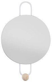 Καθρέπτης Τοίχου Με Κρεμάστρα PT3612WH Bright D.20cm White Present Time Metal, Glass