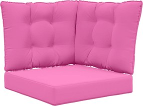 vidaXL Μαξιλάρι Καναπέ Εξωτερικού Χώρου 3 pcs Ροζ Πολυεστέρας