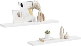 vidaXL Ράφια Τοίχου 2 τεμ. Άσπρα 120x23,5x3,8 εκ. MDF