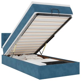 Οθωμανικό κρεβάτι με στρώμα σκούρο μπλε 80x200cm Velvet 3311883