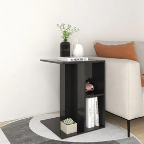 vidaXL Τραπέζι Βοηθητικό Γυαλιστερό Μαύρο 60 x 40 x 45 εκ. Μοριοσανίδα