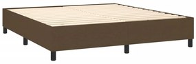 Κρεβάτι Boxspring με Στρώμα Σκούρο Καφέ 180x200 εκ Υφασμάτινο - Καφέ