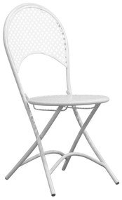 RONDO Καρέκλα Πτυσσόμενη, Μέταλλο Mesh Βαφή Άσπρο 42x54x85cm