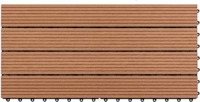 vidaXL Πλάκα Κατασκευής 6 pcs Καφέ 60 x 30 cm WPC