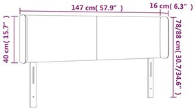 Κεφαλάρι Κρεβατιού LED Λευκό 147x16x78/88 εκ. Συνθετ. Δέρμα 3123047