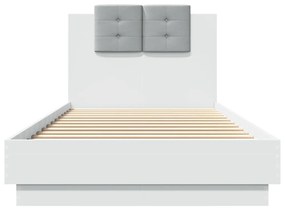 Πλαίσιο Κρεβατιού με Κεφαλάρι Λευκό 100x200 εκ. Επεξ. Ξύλο - Λευκό