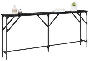 vidaXL Τραπέζι κονσόλας Μαύρη δρυς 180 x 23 x 75 cm