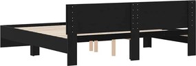 vidaXL Κρεβάτι με Κεφαλάρι Μαύρη Δρυς 180 x 200 cm Επεξεργασμένο ξύλο