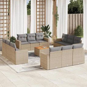 vidaXL Patio Sofa Set 12-θέσια Μίξη μπεζ και ανοιχτό γκρι