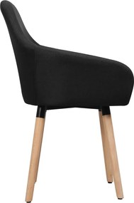 vidaXL Καρέκλες Τραπεζαρίας 2 τεμ. Μαύρες Υφασμάτινες