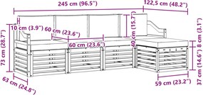 vidaXL Σειρά Καναπέ Εξωτερικού 5 pcs Άσπρο και Ανθρακί