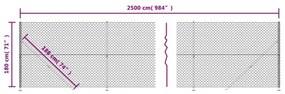 Συρματόπλεγμα Περίφραξης Ασημί 1,8 x 25 μ. με Βάσεις Φλάντζα - Ασήμι