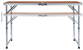 vidaXL Τραπέζι Κάμπινγκ Πτυσσόμενο 120 x 60 εκ. Αλουμινίου