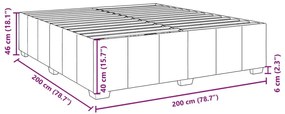 Σκελετός Κρεβατιού Χωρίς Στρώμα Μπλε 200x200 εκ.Υφασμάτινο - Μπλε