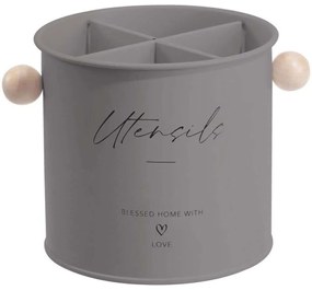 Βάση Για Κουτάλες Kitchen Trend CLG700814GY Φ13,5x13cm Grey Oriana Ferelli® Μέταλλο