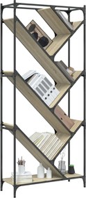 vidaXL Βιβλιοθήκη Sonoma Δρυς 79x30x180 εκ. Επεξεργ. Ξύλο &amp; Μέταλλο