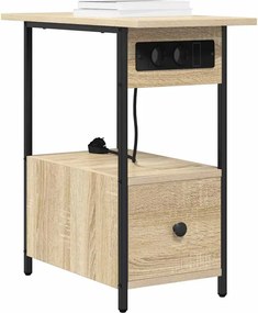 vidaXL Κομοδίνο Δρύς Sonoma 60 x 30 x 61 εκ Επεξεργασμένο ξύλο