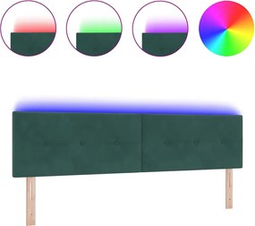 vidaXL LED κεφαλάρι με φώτα λωρίδας LED Πράσινο 180 cm Πολυεστέρας