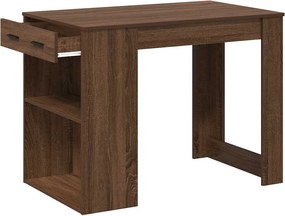 vidaXL Γραφείο με Συρτάρι και Ράφι Καφέ Δρυς 102x62x77,5 εκ.